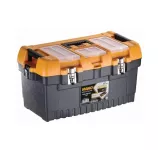 Plastic Tool Box With Metal Latch And Top Compartments, 22-inch Size (564×310×310 Mm), Mano Brand, M...