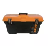 Heavy-duty Plastic Tool Box With Metal Latch And Top Compartments, 22-inch Size (310×582×234 Mm), Ma...