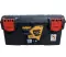Black Plastic Tool Box, 16 Inches, Size 410×206×192 Mm, Brand: Mano, Made In Turkey
