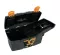 Black Plastic Tool Box With Top Compartments, 18 Inches, Size 432×251×236 Mm, Brand: Mano, Made In Turkey