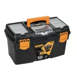 Black Plastic Tool Box With Top Compartments, 18 Inches, Size 432×251×236 Mm, Brand: Mano, Made In T...