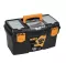Black Plastic Tool Box With Top Compartments, 18 Inches, Size 432×251×236 Mm, Brand: Mano, Made In Turkey
