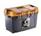 Jumbo Plastic Tool Box With Metal Lock And Top Compartments, 22 Inches, Size 564×310×388 Mm, Brand: Mano, Made In Turkey.