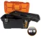 Heavy-duty Plastic Tool Box With Metal Lock And Top Compartments, 19 Inches, Size 263×494×250 Mm, Brand: Mano, Made In Turkey.