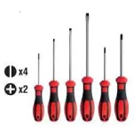 Red Slotted And Phillips Screwdriver Set, 7 Pieces PH, Ceta Form Turkish, F99-701T
