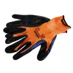 Textured Nitrile Coated Work Gloves Large Orange & Black