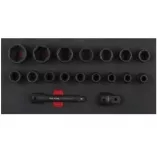 Foam Tray Set With 18 Slots For 1/2" Impact Socket Set (Loosening & Tightening), Fits In Trolley, C6...