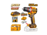 Compact Brushless Cordless Drill 20 V + Accessories INGCO