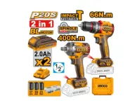 Cordless 2 Pcs Combo Kit (impact Wrench + Impact Drill) INGCO