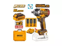 Cordless Impact Wrench 20 V 1/2" 500 N.M Ingco