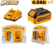 INGCO 20V 4.0Ah Lithium-Ion Battery Pack And Charger Kit Ingco
