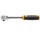 Ratchet Handle With Socket, 1/4", Red * Black Grip, 130 Mm Length, Ceta Form, C01-11