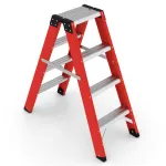 Double Fiberglass Ladder, 4 Wide Steps