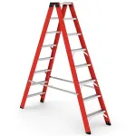 Double Fiberglass Ladder, 8 Wide Steps