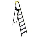 Metal Ladder, 6 Steps, 1.5 Meters, Wide D-shaped Design, With Strong Plastic Platform And Anti-slip ...