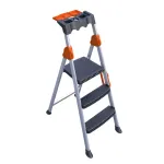 Metal Ladder, 2 Steps, 0.62 Meters, Wide D-shaped Design With A Multi-purpose Cover, 150 Kg Load Cap...