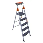 Metal Ladder, 4 Steps, 1.05 Meters, Wide D-shaped Design With A Multi-purpose Cover, 150 Kg Load Cap...