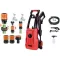 MPT High PRESSURE Washer BROOM 125 BAR ON WHEELS 1400 WATT DRAINAGE RATE 6.5 AND 5.5 LITERS 5 METER HOSE AND SOAP TANK MHPW1403
