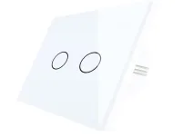 WIFI Smart Touch Wall Switch 2 Gang 10A White MOES