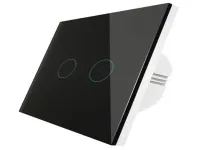 WIFI Smart Touch Wall Switch 2 Gang 10A Black MOES