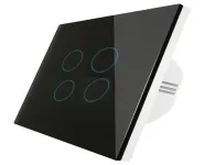 WIFI Smart Touch Wall Switch 4 Gang 10A Black MOES