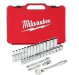 MILWUAKEE 3/8 Drive 32 Pc Ratchet + Socket Set Metric
