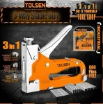 Staple Gun, 3 in 1 Manual Nail Gun with 600 Staples - Heavy Duty Gun for Upholstery, Fixing Material...
