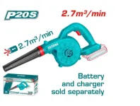 TOTAL Cordless Blower 20V 18000rpm Without Battery And Charger