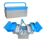 Tool Box 56 Cm - 5 Layer Tool Storage Box, Enlarged Style- Blue X Grey,