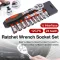 12 Piece 1/2-Inch Square Drive Metric Socket And Ratchet Set - DIY Home Workshop Professional & Car Kit