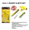 24-Piece T-Shape Screwdriver Set – Versatile Hand Tools With Ratchet Pawl, Socket Spanner, And Batch Heads For Efficient Use
