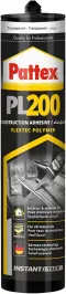 PL200 Construction Adhesive - Polymer Based, Transparent, 290g