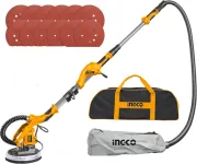 Dry wall sanding tool with built-in work light, 1050W power, and 215mm sanding pad from Ingco, 12 pi...