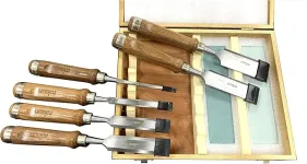 Wood Chisel And Sharpening Set 8 Pcs Rolson