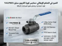 Valpres LCB Carbon Steel Ball Valve 3/4" DN20 PN64 - High Performance Made In Italy