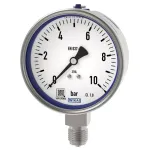 WIKA Bourdon Tube PG SS Series Model: 233.50.100, 0 : 10 Bar 1/2 NPT Lower Mount