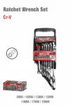 WISEUP Articulated System Combination Wrench Set – 7 Pieces – CR-V