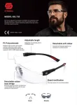 Safety Glasses Hard Coat Lens For Anti-Scratch 99.9% UV Protection CE ANSI Rubber Foot Color Clean ,...