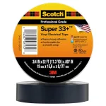 3M Scotch Super 33+ Premium Grade All-Weather Vinyl Electrical Tape, 3/4 In X 52 Ft, Black, 1 Roll