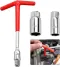 Spark Plug Socket Wrench Set, Spark Plug Removal Tool, Spark Plug Spanner, T Bar Socket Wrench- 16mm 21mm- Red
