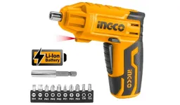 INGCO 4V Electric Cordless Screwdriver, Rechargeable Power Drill Driver Set, 4N.m Max Torque, 240RPM...