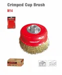 WISEUP Heavy Duty Crimped Cup Wire Brush 3" M14