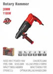 WISEUP Rotary Hammer 28 Mm 1100 W