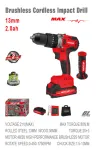 WISEUP Cordless Drill 13 Mm 21V / 2.0Ah