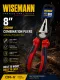 8"COMBINATION PLIER,RED AND BLUE,  WISEMANN